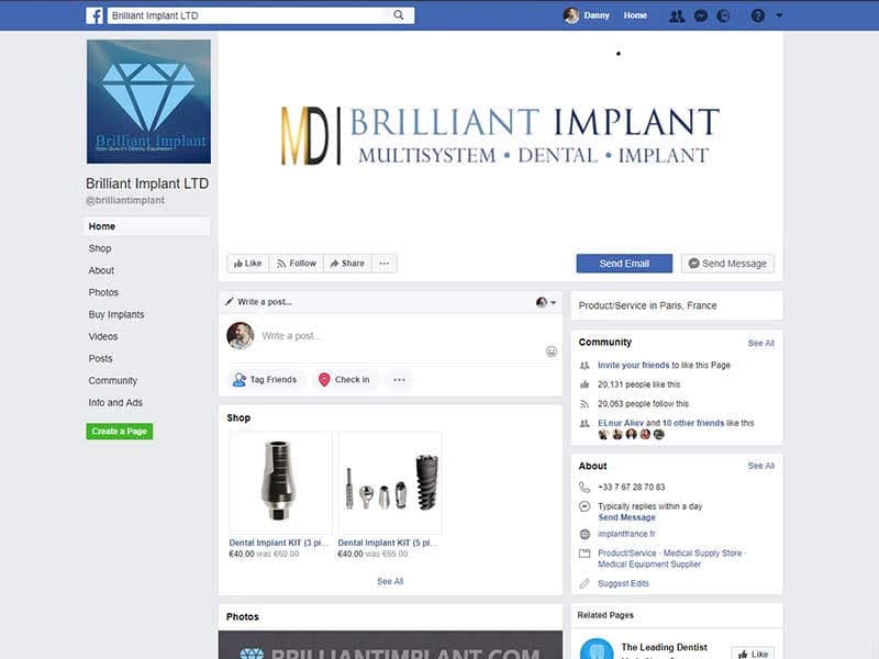 Brilliant Implant — Facebook Business Page